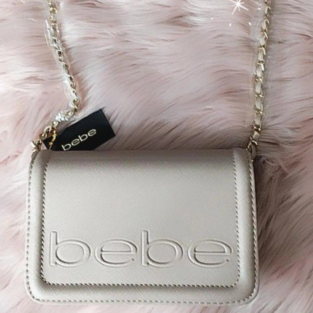 Bebe Lila Flap Crossbody Bag New With Tags Gold Hardware Lightweight Blush NWT